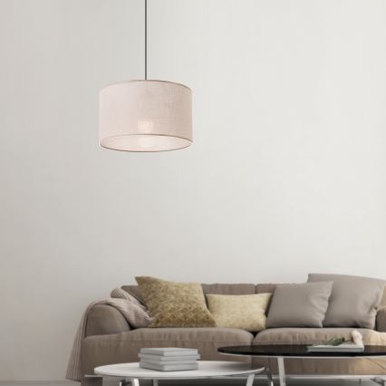 Brilagi - Ljuskrona med textilsladd ANTHONY 1xE27/60W/230V ek/beige