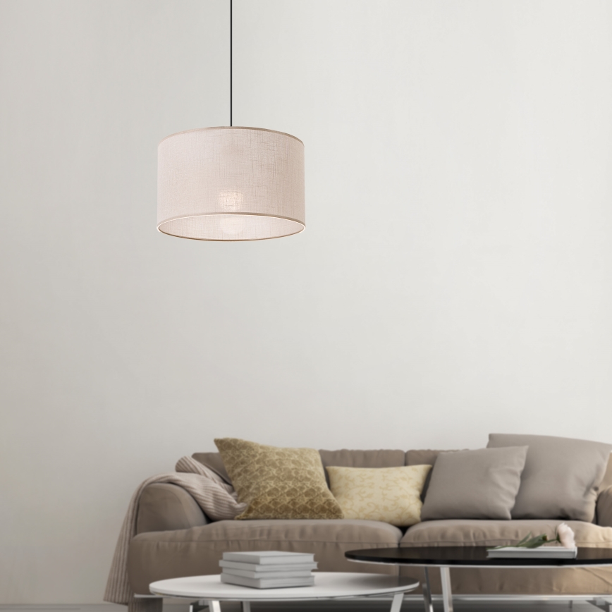 Brilagi - Ljuskrona med textilsladd ANTHONY 1xE27/60W/230V ek/beige