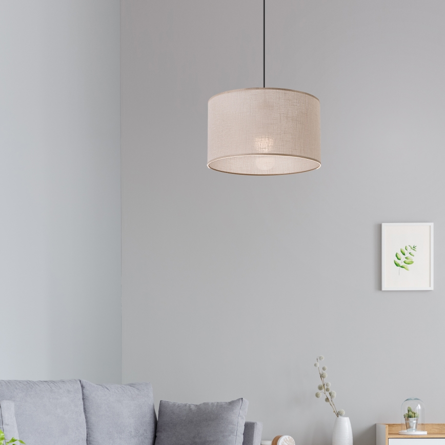 Brilagi - Ljuskrona med textilsladd ANTHONY 1xE27/60W/230V ek/beige
