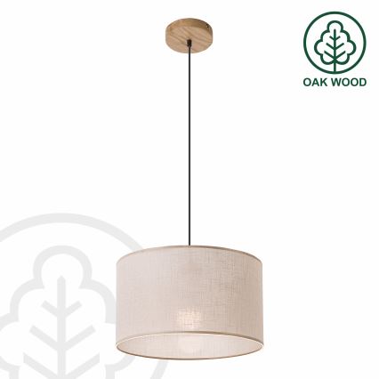Brilagi - Ljuskrona med textilsladd ANTHONY 1xE27/60W/230V ek/beige