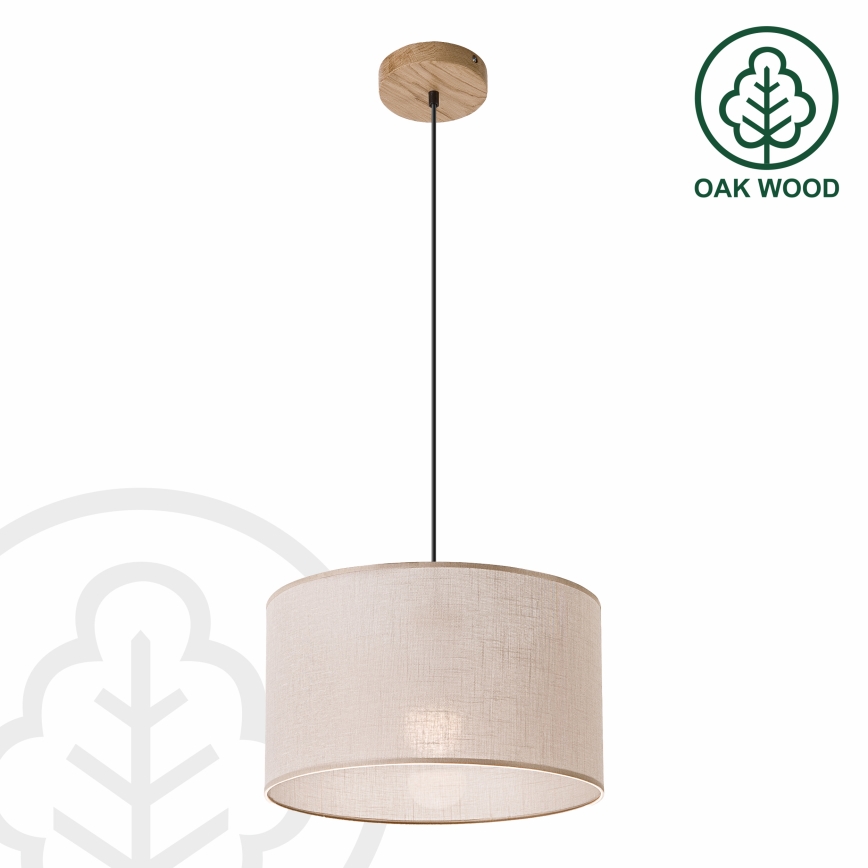 Brilagi - Ljuskrona med textilsladd ANTHONY 1xE27/60W/230V ek/beige