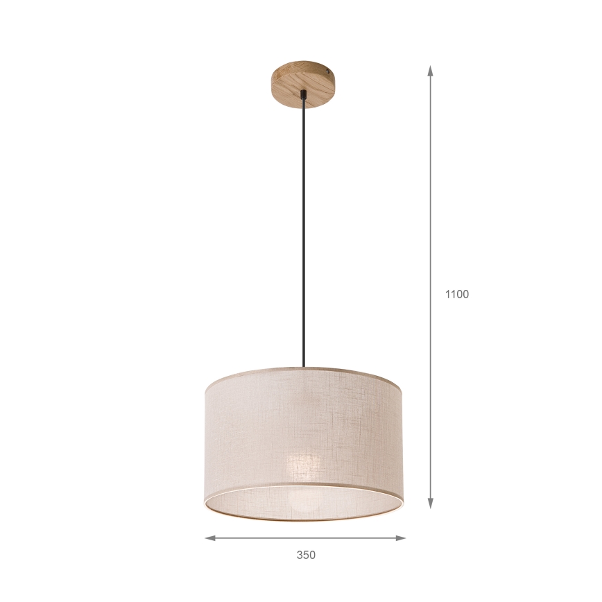 Brilagi - Ljuskrona med textilsladd ANTHONY 1xE27/60W/230V ek/beige