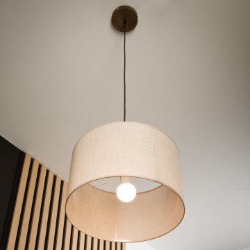 Brilagi - Ljuskrona med textilsladd ANTHONY 1xE27/60W/230V ek/beige