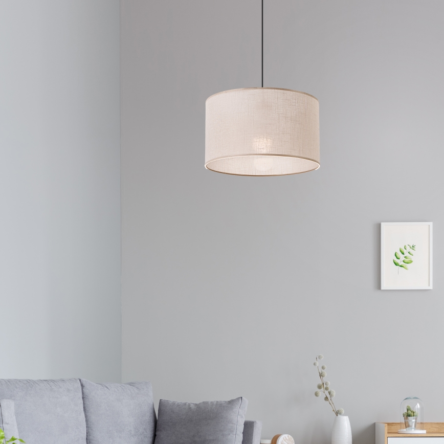 Brilagi - Ljuskrona med textilsladd ANTHONY 1xE27/60W/230V ek/beige