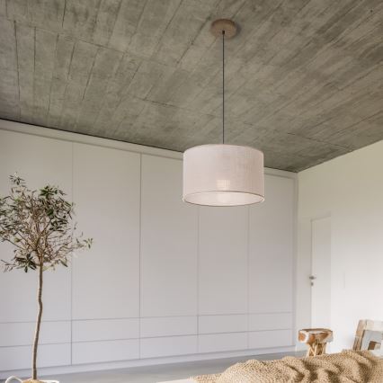 Brilagi - Ljuskrona med textilsladd ANTHONY 1xE27/60W/230V ek/beige