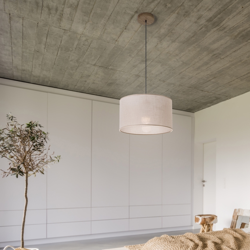 Brilagi - Ljuskrona med textilsladd ANTHONY 1xE27/60W/230V ek/beige
