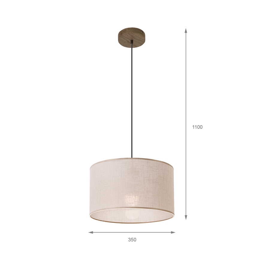 Brilagi - Ljuskrona med textilsladd ANTHONY 1xE27/60W/230V ek/beige