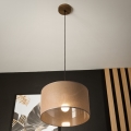 Brilagi - Ljuskrona med textilsladd ANTHONY 1xE27/60W/230V ek/brun