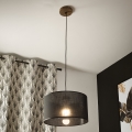 Brilagi - Ljuskrona med textilsladd ANTHONY 1xE27/60W/230V ek/svart