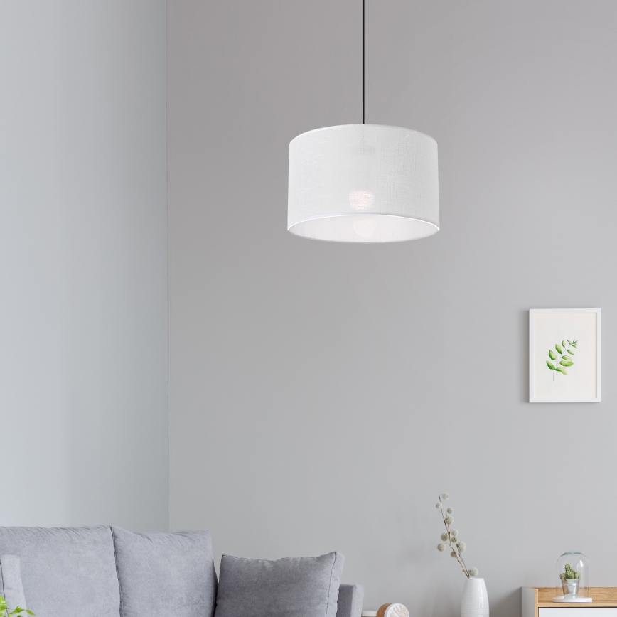 Brilagi - Ljuskrona med textilsladd ANTHONY 1xE27/60W/230V ek/vit