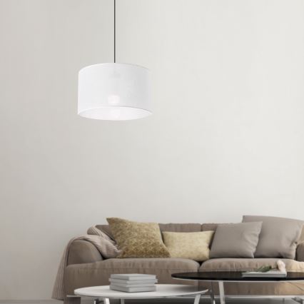 Brilagi - Ljuskrona med textilsladd ANTHONY 1xE27/60W/230V ek/vit
