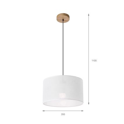 Brilagi - Ljuskrona med textilsladd ANTHONY 1xE27/60W/230V ek/vit