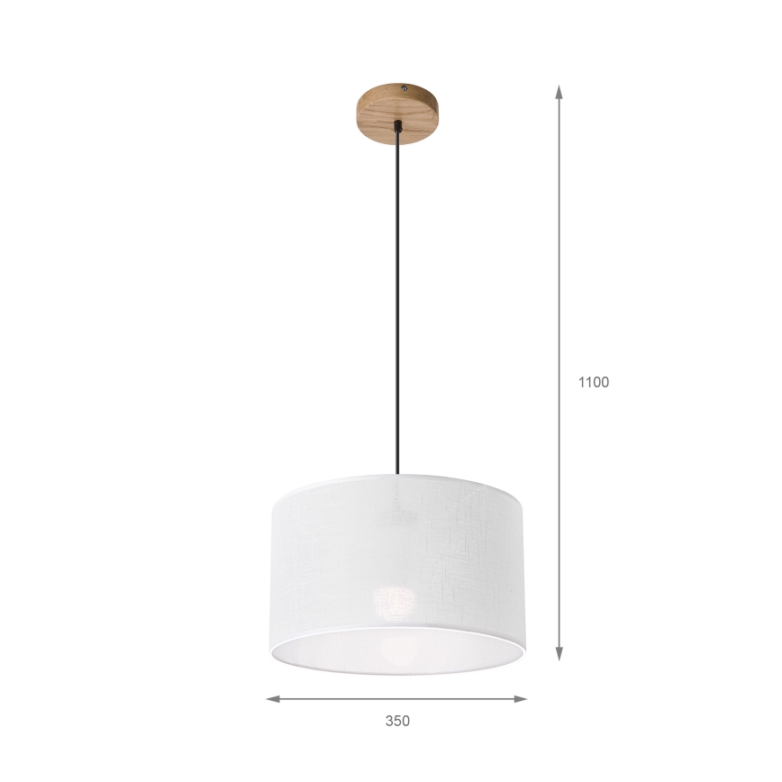 Brilagi - Ljuskrona med textilsladd ANTHONY 1xE27/60W/230V ek/vit