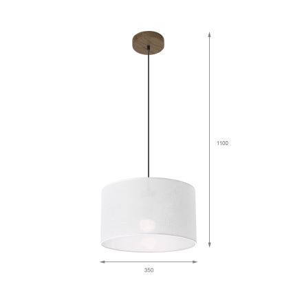 Brilagi - Ljuskrona med textilsladd ANTHONY 1xE27/60W/230V ek/vit