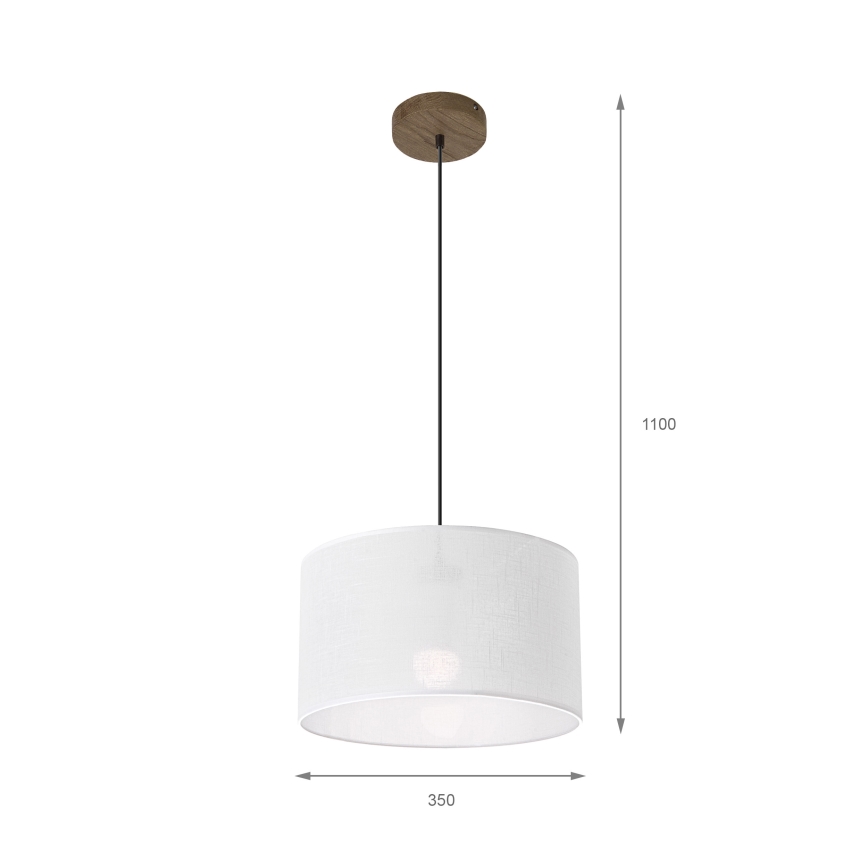 Brilagi - Ljuskrona med textilsladd ANTHONY 1xE27/60W/230V ek/vit