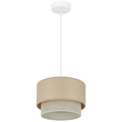 Brilagi - Ljuskrona med textilsladd ARIZONA BOHO 1xE27/15W/230V diameter 25 cm beige/vit