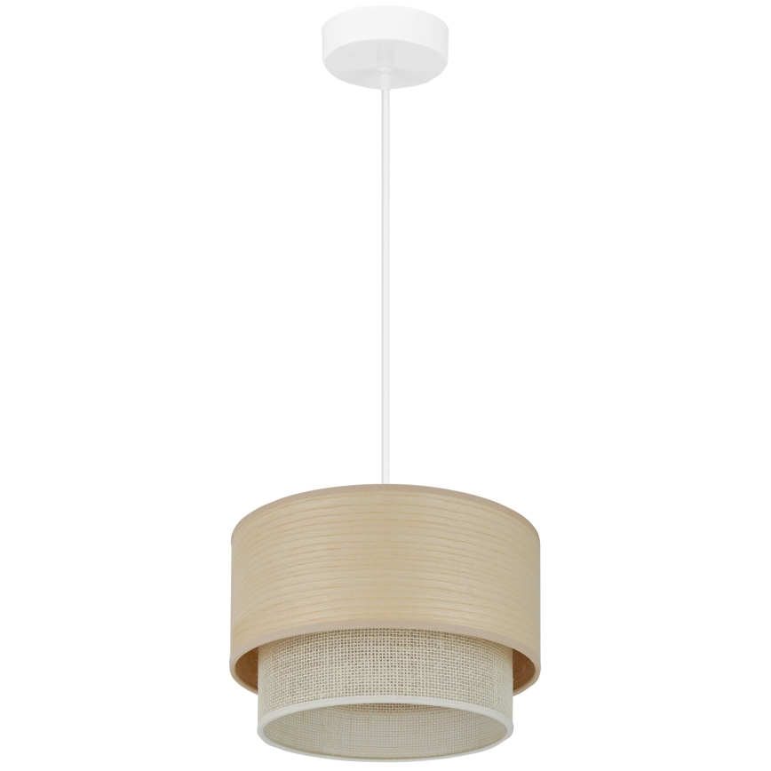 Brilagi - Ljuskrona med textilsladd ARIZONA BOHO 1xE27/15W/230V diameter 25 cm beige/vit