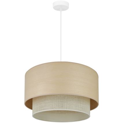 Brilagi - Ljuskrona med textilsladd ARIZONA BOHO 1xE27/15W/230V diameter 45 cm beige/vit