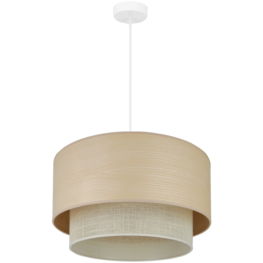 Brilagi - Ljuskrona med textilsladd ARIZONA BOHO 1xE27/15W/230V diameter 45 cm beige/vit