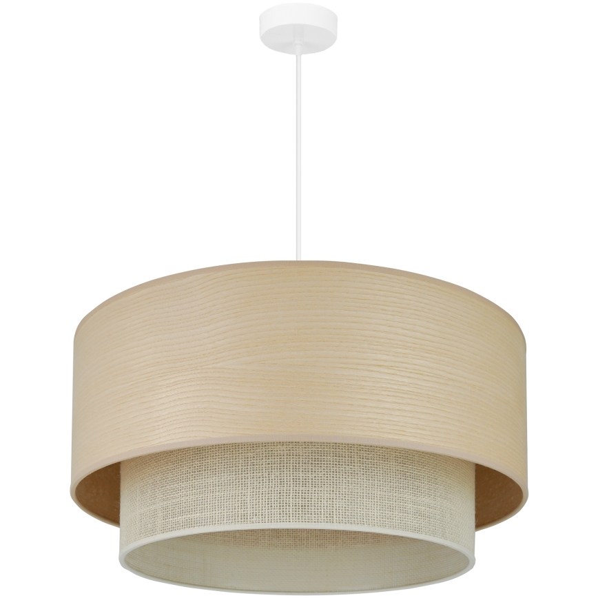 Brilagi - Ljuskrona med textilsladd ARIZONA BOHO 1xE27/15W/230V diameter 60 cm beige/vit