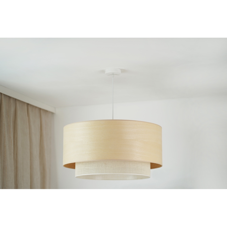 Brilagi - Ljuskrona med textilsladd ARIZONA BOHO 1xE27/15W/230V diameter 60 cm beige/vit