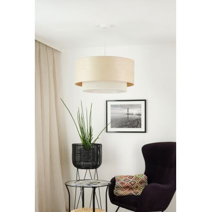 Brilagi - Ljuskrona med textilsladd ARIZONA BOHO 1xE27/15W/230V diameter 60 cm beige/vit
