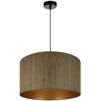 Brilagi - Ljuskrona med textilsladd BOSTON ROLLER 1xE27/15W/230V diameter 45 cm strå brun/guld