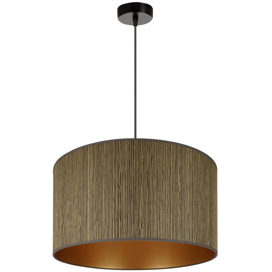 Brilagi - Ljuskrona med textilsladd BOSTON ROLLER 1xE27/15W/230V diameter 45 cm strå brun/guld