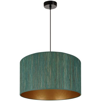 Brilagi - Ljuskrona med textilsladd BOSTON ROLLER 1xE27/15W/230V diameter 45 cm strå grön/guld