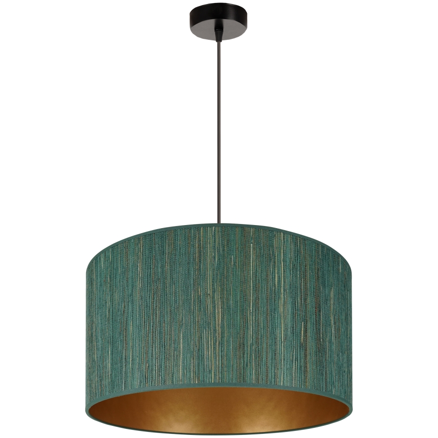 Brilagi - Ljuskrona med textilsladd BOSTON ROLLER 1xE27/15W/230V diameter 45 cm strå grön/guld