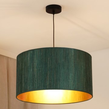 Brilagi - Ljuskrona med textilsladd BOSTON ROLLER 1xE27/15W/230V diameter 45 cm strå grön/guld