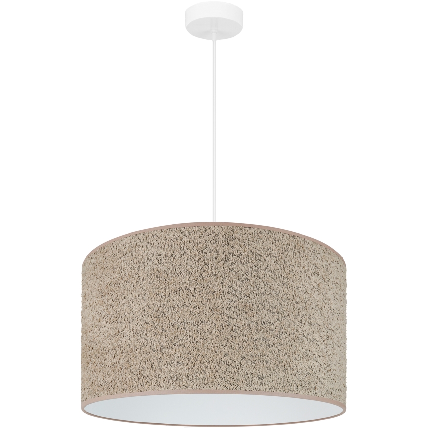 Brilagi - Ljuskrona med textilsladd BOUCLE ROLLER 1xE27/15W/230V diameter 45 cm brun