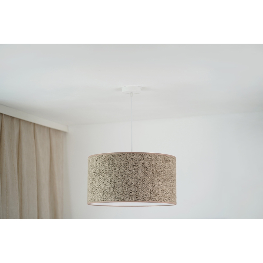 Brilagi - Ljuskrona med textilsladd BOUCLE ROLLER 1xE27/15W/230V diameter 45 cm brun