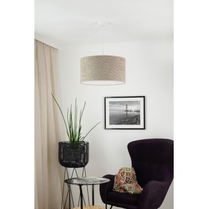 Brilagi - Ljuskrona med textilsladd BOUCLE ROLLER 1xE27/15W/230V diameter 45 cm brun