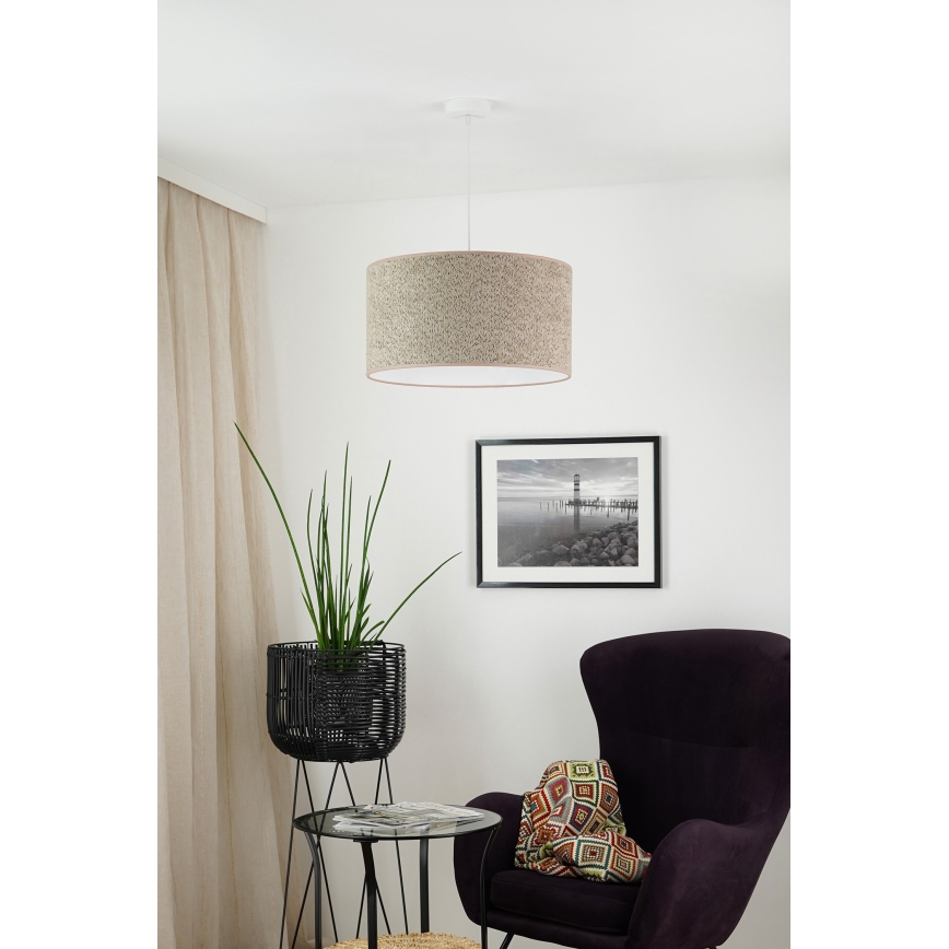 Brilagi - Ljuskrona med textilsladd BOUCLE ROLLER 1xE27/15W/230V diameter 45 cm brun