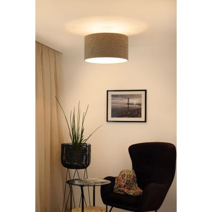 Brilagi - Ljuskrona med textilsladd BOUCLE ROLLER 1xE27/15W/230V diameter 45 cm brun