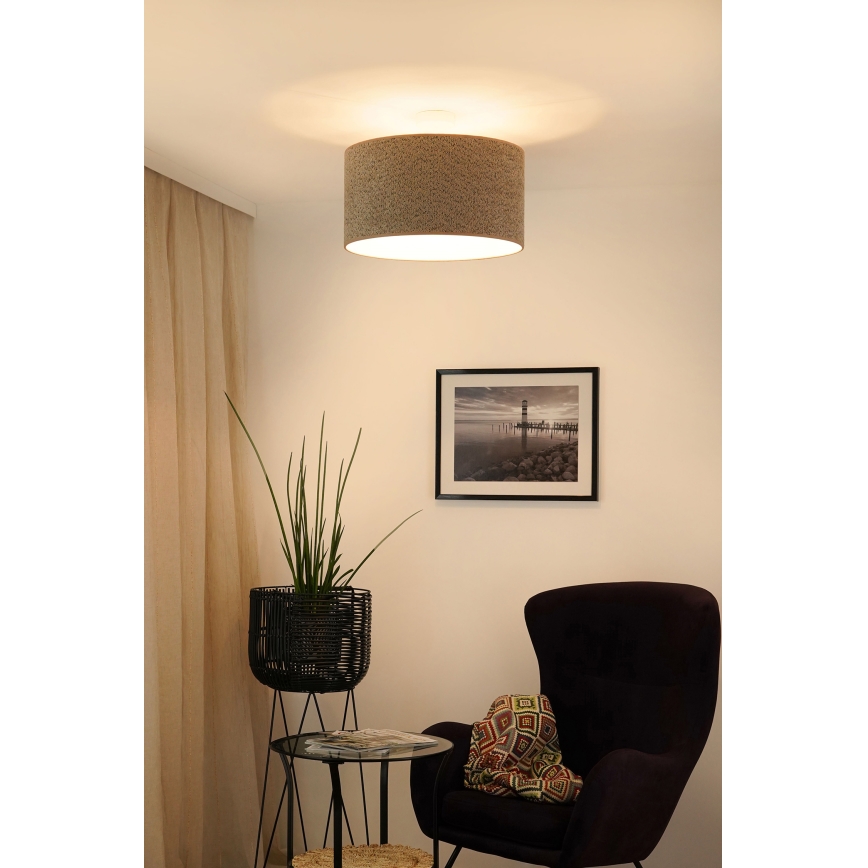 Brilagi - Ljuskrona med textilsladd BOUCLE ROLLER 1xE27/15W/230V diameter 45 cm brun