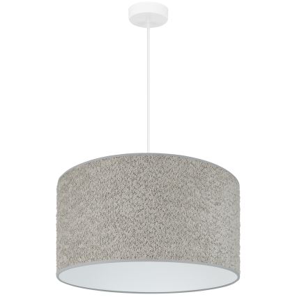 Brilagi - Ljuskrona med textilsladd BOUCLE ROLLER 1xE27/15W/230V diameter 45 cm grå