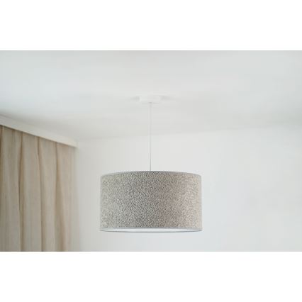 Brilagi - Ljuskrona med textilsladd BOUCLE ROLLER 1xE27/15W/230V diameter 45 cm grå