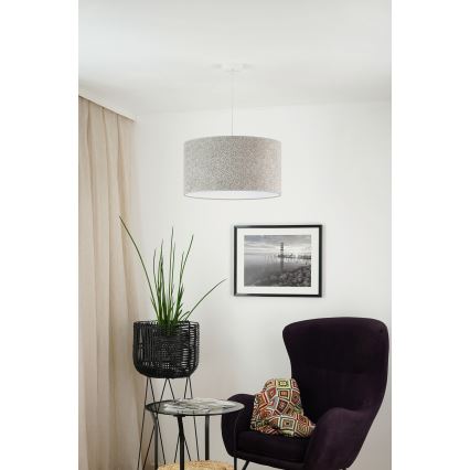 Brilagi - Ljuskrona med textilsladd BOUCLE ROLLER 1xE27/15W/230V diameter 45 cm grå
