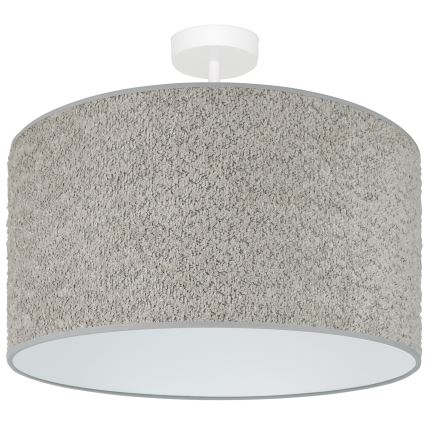 Brilagi - Ljuskrona med textilsladd BOUCLE ROLLER 1xE27/15W/230V diameter 45 cm grå