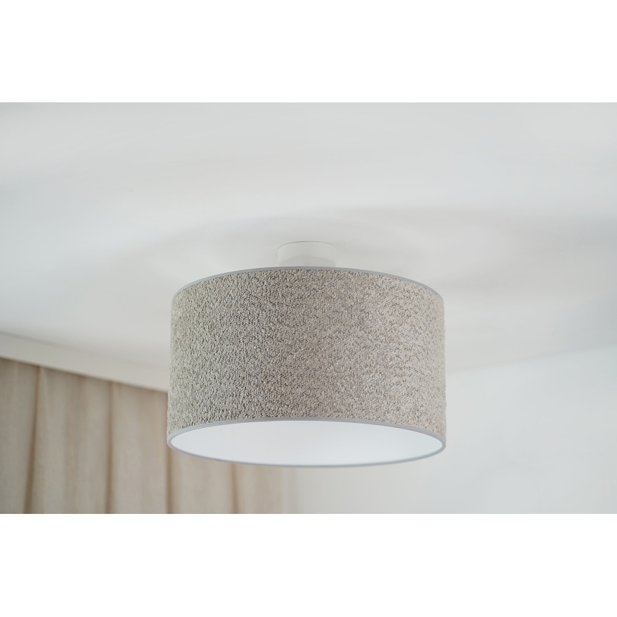 Brilagi - Ljuskrona med textilsladd BOUCLE ROLLER 1xE27/15W/230V diameter 45 cm grå