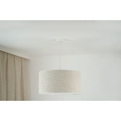 Brilagi - Ljuskrona med textilsladd BOUCLE ROLLER 1xE27/15W/230V diameter 45 cm grädde