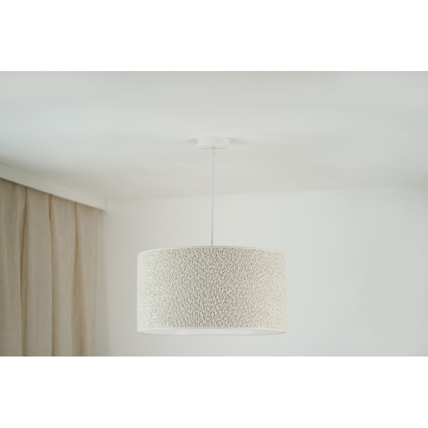 Brilagi - Ljuskrona med textilsladd BOUCLE ROLLER 1xE27/15W/230V diameter 45 cm grädde