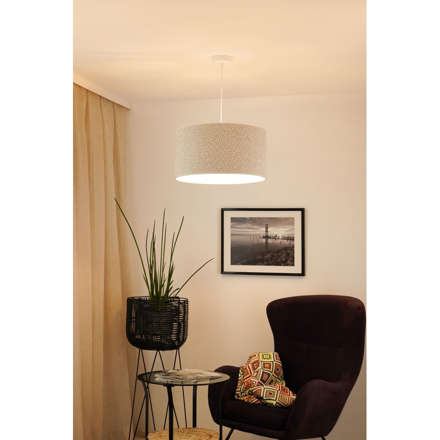 Brilagi - Ljuskrona med textilsladd BOUCLE ROLLER 1xE27/15W/230V diameter 45 cm grädde