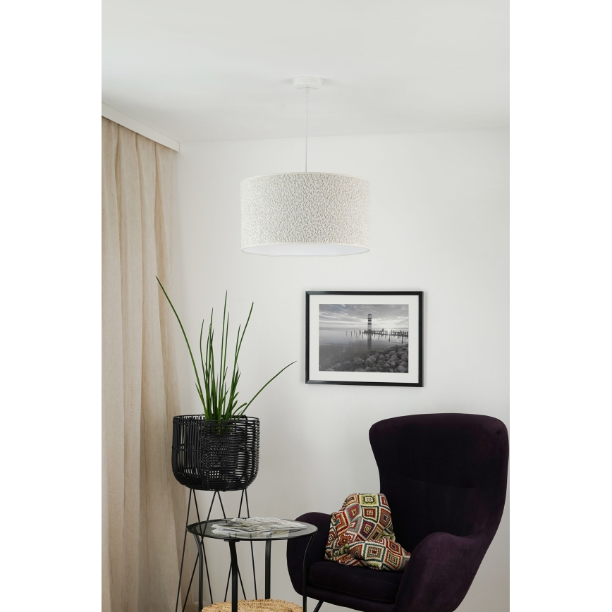 Brilagi - Ljuskrona med textilsladd BOUCLE ROLLER 1xE27/15W/230V diameter 45 cm grädde