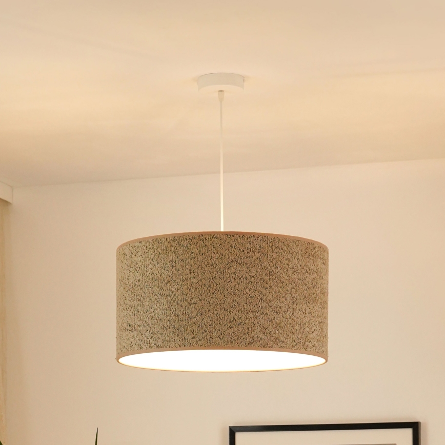 Brilagi - Ljuskrona med textilsladd BOUCLE ROLLER 1xE27/15W/230V diameter 50 cm brun