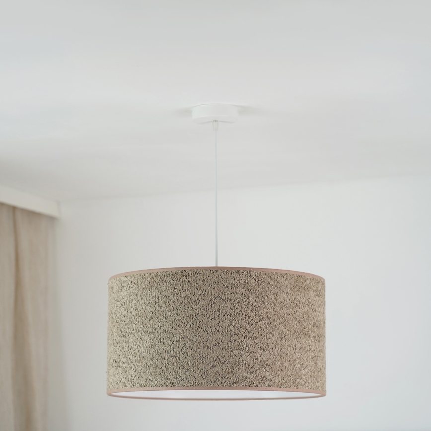 Brilagi - Ljuskrona med textilsladd BOUCLE ROLLER 1xE27/15W/230V diameter 50 cm brun