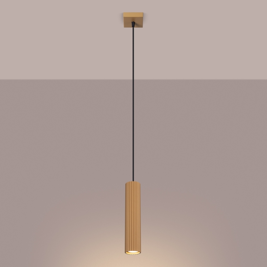 Brilagi - Ljuskrona med textilsladd CRESTO 1xGU10/10W/230V guld