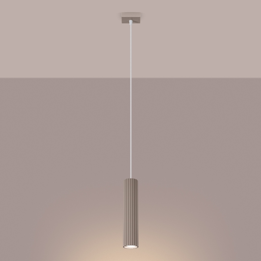 Brilagi - Ljuskrona med textilsladd CRESTO 1xGU10/10W/230V taupe